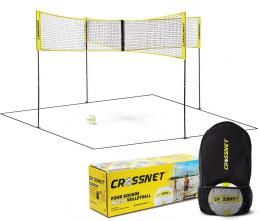 Crossnet sada - 4 rohov st, tye, volejbalov m