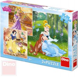 DINO Puzzle 3x55 d�lk� Princezny 18x18cm skl�da�ka 3v1 v krabici