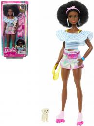 MATTEL BRB Barbie Deluxe panenka trendy bruslaøka set s pejskem a doplòky