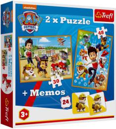 TREFL Puzzle 2v1 28x21cm Pexeso Tlapková Patrola (Paw Patrol) 24 kartièek