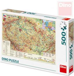 DINO Puzzle skldaka Mapa esk republiky R 500 dlk 47x33cm - zvtit obrzek