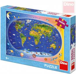 DINO Puzzle XL 300 d�lk� Mapa sv�ta d�tsk� 47x33cm skl�da�ka v krabici