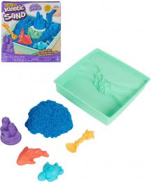 SPIN MASTER Kinetic sand Modrý 450g tekutý písek s podložkou a nástroji - zvìtšit obrázek