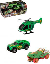 Teamsterz lov dinosaurù set 2 auta s vrtulníkem na baterie Svìtlo Zvuk plast - zvìtšit obrázek
