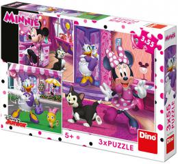 DINO Puzzle 3x55 d�lk� Disney Den s Minnie Mouse skl�da�ka 18x18cm 3v1