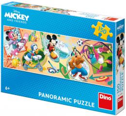 DINO Puzzle panoramatické 150 dílkù Mickey s kamarády sportují 66x23cm
