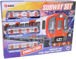 Vlaková souprava metro 3 vagóny s kolejemi na baterie 17ks Svìtlo Zvuk