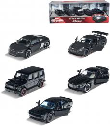 MAJORETTE Black Edition dárkový set 5 kovových autíèek v èerné barvì v krabici