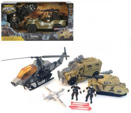 Vojenská army sada figurky s vojenskými vozidly a doplòky 3 druhy plast - zvìtšit obrázek