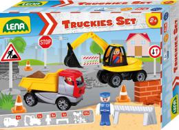LENA Baby Truckies Stavba set 2 autka s figurkami a dopravnm znaenm - zvtit obrzek