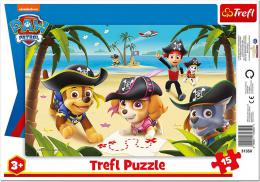 TREFL Puzzle deskové Tlapková Patrola piráti 33x23cm skládaèka v rámeèku 15 dílkù