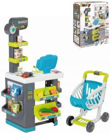 SMOBY Supermarket set pokladna elektronick s vozkem na baterie Svtlo Zvuk - zvtit obrzek