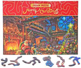 PUZZLE Merry Christmas U Santy doma 75x50cm 468 dílkù skládaèka v krabici