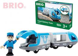 BRIO DØEVO Set elektrická vlaková souprava + figurka strojvedoucí na baterie