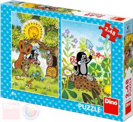 DINO Puzzle Krtek a p��tel� (Krte�ek) 18x26cm skl�da�ka 2x48 d�lk�