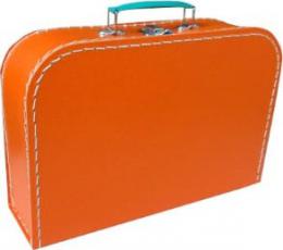 KAZETO Kufr dìtský oranžový 30x21x10cm šitý lepenkový