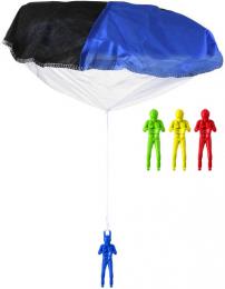 Parašutista létající figurka 10cm s padákem 2 druhy 4 barvy v sáèku