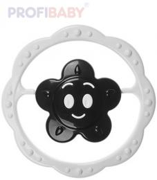 PROFIBABY Baby chrastítko kruh hvìzdièka kytièka èernobílé pro miminko