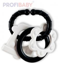 PROFIBABY Baby kousátko 3 tvary s klipem èernobílé pro miminko