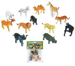 Zvíøata divoká Safari 7cm plastové figurky zvíøátka set 12ks v sáèku