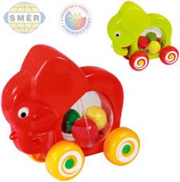 SMR Slon baby jezdc s mky tahac 2 barvy PLAST - zvtit obrzek