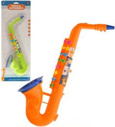 Saxofon dìtský plastový 37cm 2 barvy v sáèku