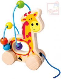 BINO DØEVO Baby žirafa tahací motorický labyrint provlékaèka pro miminko
