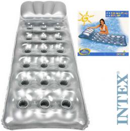 INTEX Leh�tko nafukovac� matrace na vodu 18 otvor� st��brn� 58894