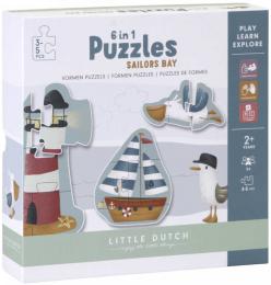 LITTLE DUTCH Baby Puzzle 6v1 Námoønický záliv 3-5 dílkù skládaèka - zvìtšit obrázek
