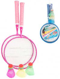 Hra Badminton d�tsk� sada 2 p�lky + 3 ko���ky kov 2 barvy v s�ce