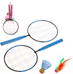 Badminton d�tsk� set 2 rakety 44cm + 2 ko���ky 2 barvy v s�ce