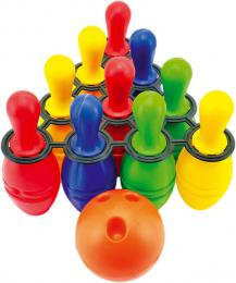 MAD Hra Bowling kuželky barevné 21cm set 10ks s koulí plast v sí�ce