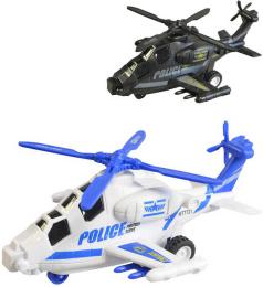 Vrtulník policejní plastový na setrvaèník 20cm na baterie 2 barvy Svìtlo Zvuk