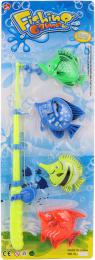 Hra Chytání rybièek set prut magnetický 37cm + 4 rybky plast na kartì