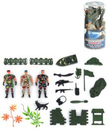Vojci army hern set 3 plastov figurky vojensk se zbranmi a doplky v tub plast - zvtit obrzek