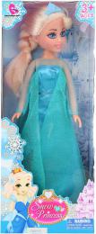 Panenka princezna snìhová blondýnka 32cm modré šaty zimní království