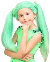 KARNEVAL Paruka dìtská Lollipopz Ela zelená umìlé vlasy - zvìtšit obrázek