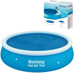 BESTWAY Solární plachta kruhová na bazén Fast Set 244cm modrá 58060