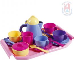 ANDRONI Kávový a èajový set dìtské plastové nádobí s podnosem pro holèièky - zvìtšit obrázek