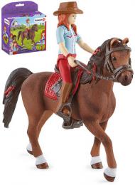 SCHLEICH Hannah na koni figurka run malovan hern set s doplky plast - zvtit obrzek