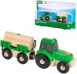 BRIO DØEVO Set traktor s pøívìsem a nákladem døeva doplnìk k vláèkodráze