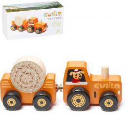 CUBIKA DEVO Magnetick set traktor s vlekou a nkladem - zvtit obrzek