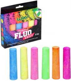 Køídy barevné chodníkové Fluo kulaté set 6ks v krabièce
