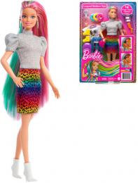 MATTEL BRB Barbie leopardí panenka s duhovými vlasy a doplòky