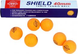 M��ky na stoln� tenis ping pong Shield oran�ov� set 6ks 4cm krabi�ka