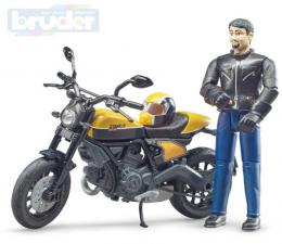 BRUDER 63053 Motocykl Ducati Scrambler Full Throttle set s figurkou motorkáøe