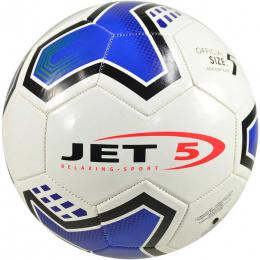 Jet 5 Míè fotbalový kopaèák vel.5 bílý + modrá grafika na kopanou