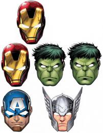 KARNEVAL Maska Avengers 23cm set 6ks