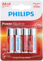 Baterie alkalická Philips AA (LR6) 1,5V set 4ks na kartì Alkaline