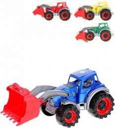 Traktor barevný nakladaè 38cm na písek 4 barvy plast v sí�ce